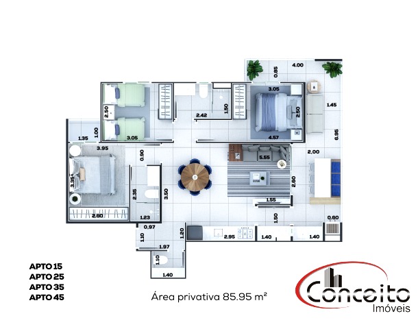 Empreendimento com unidades de 3 dormitórios!