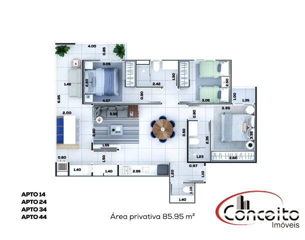 Empreendimento com unidades de 3 dormitórios!